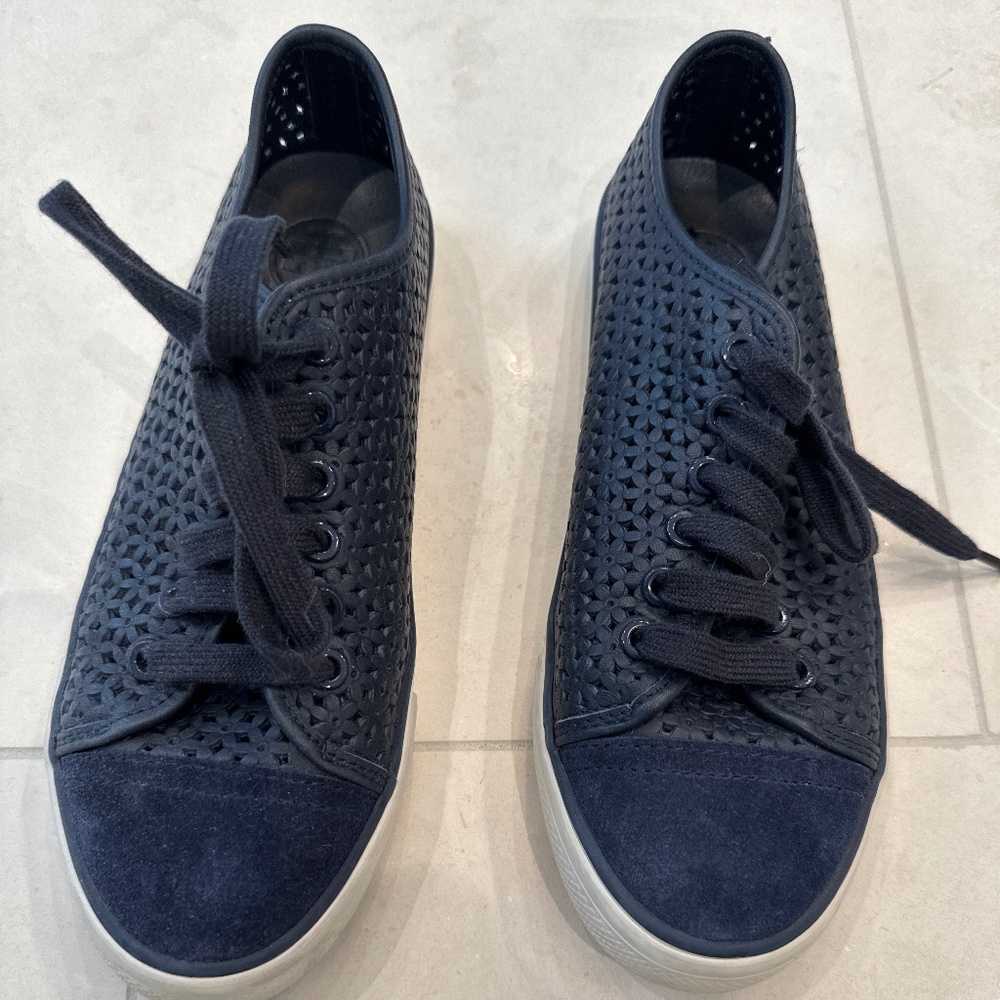 Tory Burch Perforated Leather Sneakers size 8